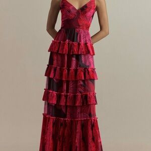 Hutch Freya Sleeveless Tiered Tulle Maxi Dress